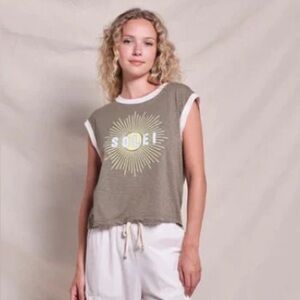 NWT SUNDRY Cropped Soleil Tank in Fern Green M